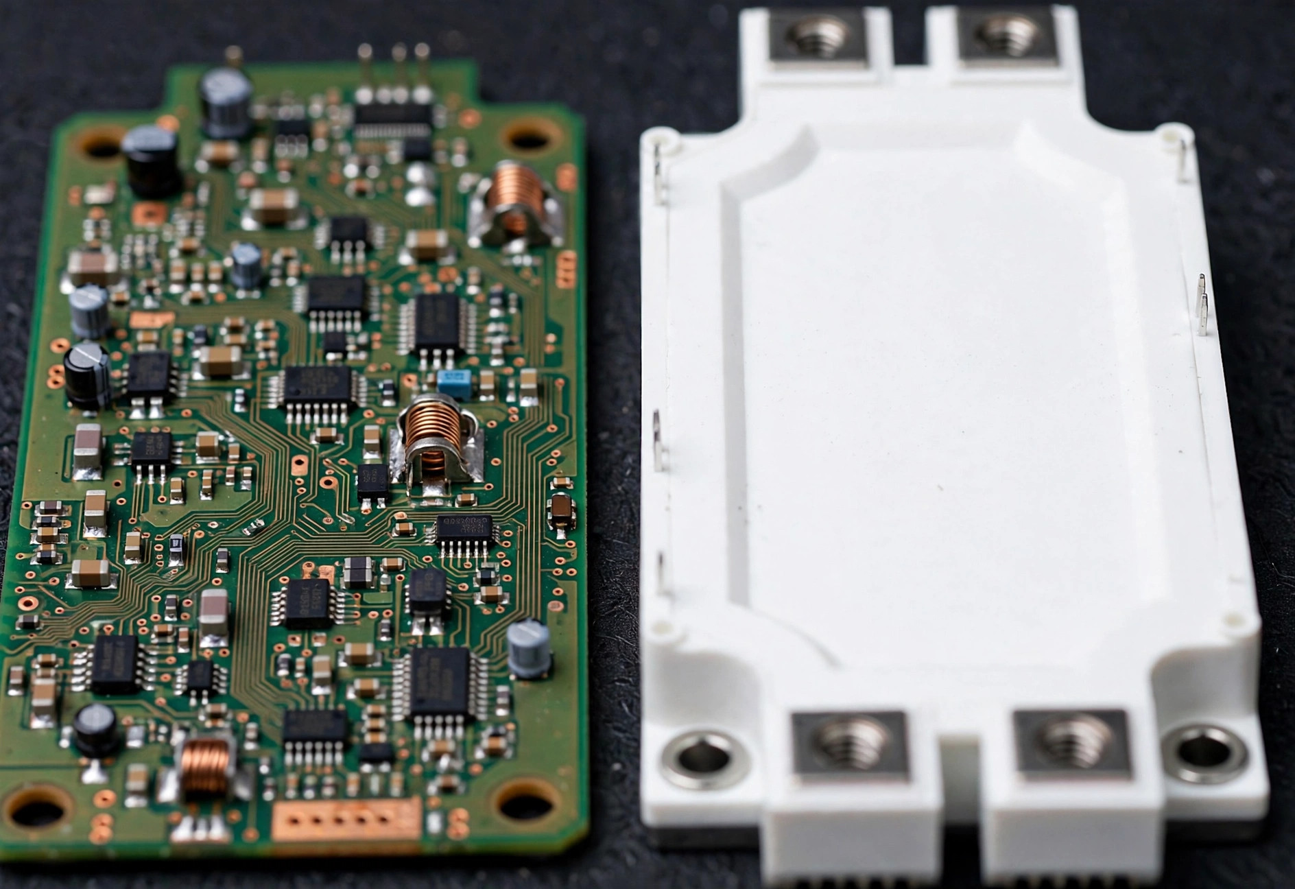 SiC MOSFET gate driver circuit board close-up