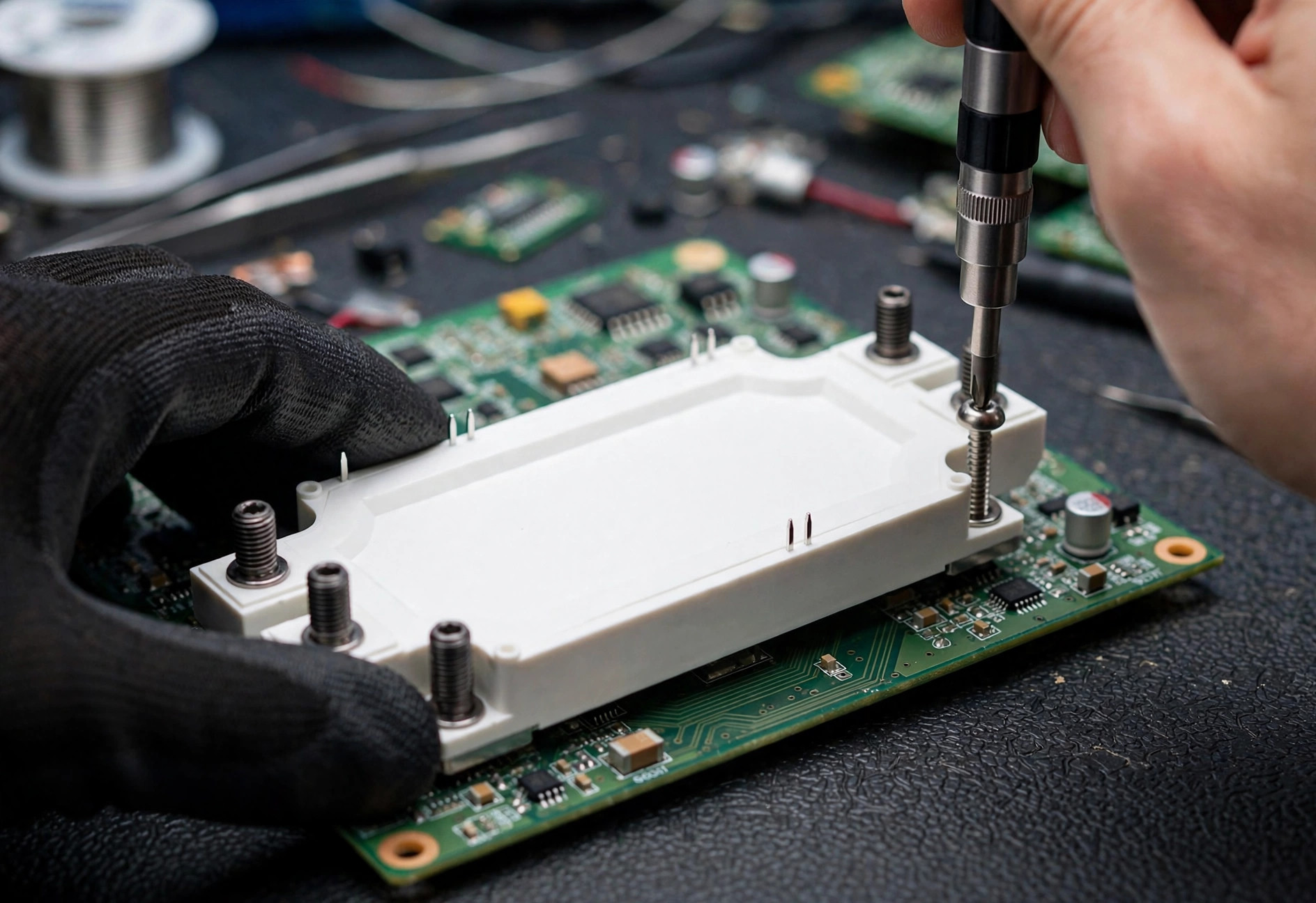 Replacing a SiC power module on a PCB
