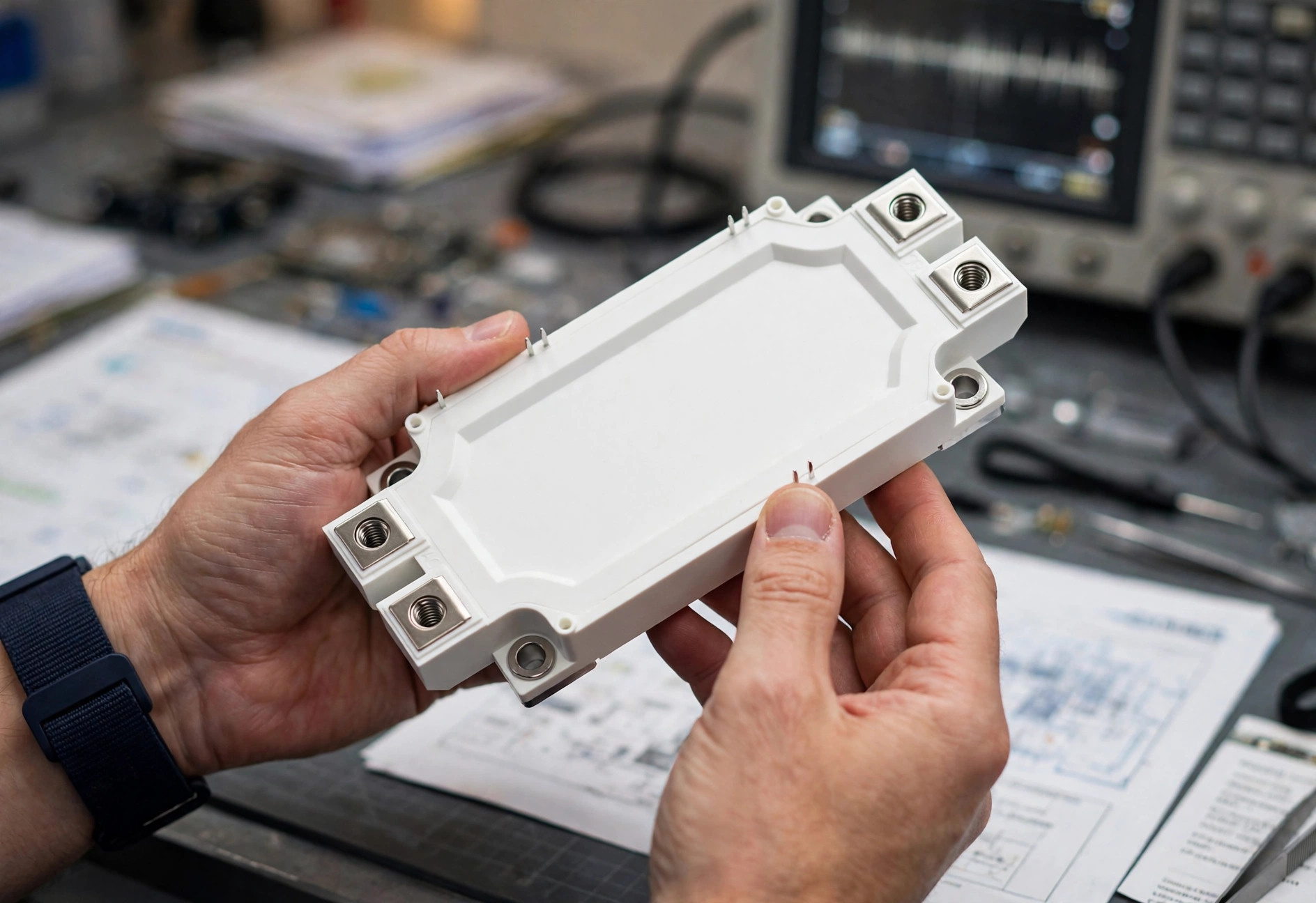 Engineer selecting a SiC power module